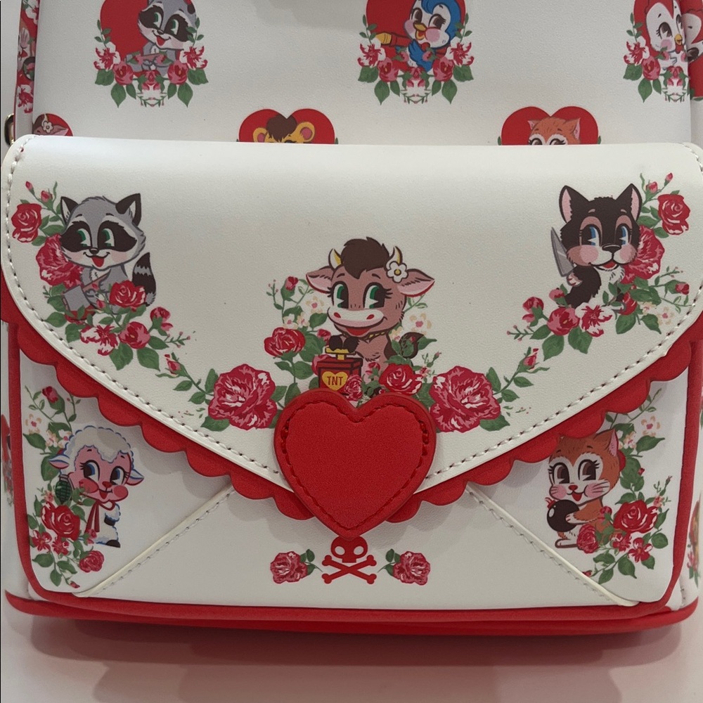 Loungefly Funko Villainous Valentines Heart Character Print Backpack & Wallet - Picture 9 of 10